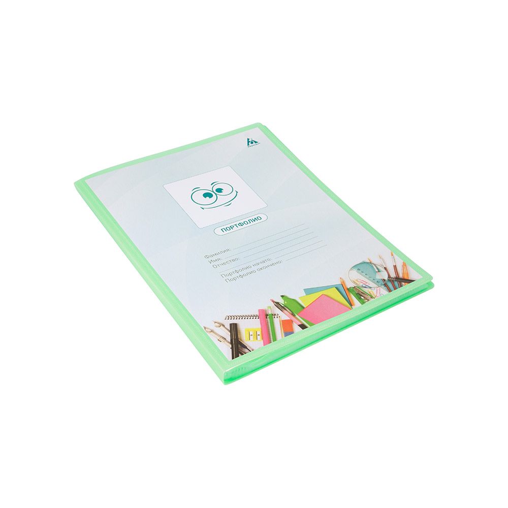 Папка-портфолио А4 "Бюрократ Gems" зеленый турмалин /10/