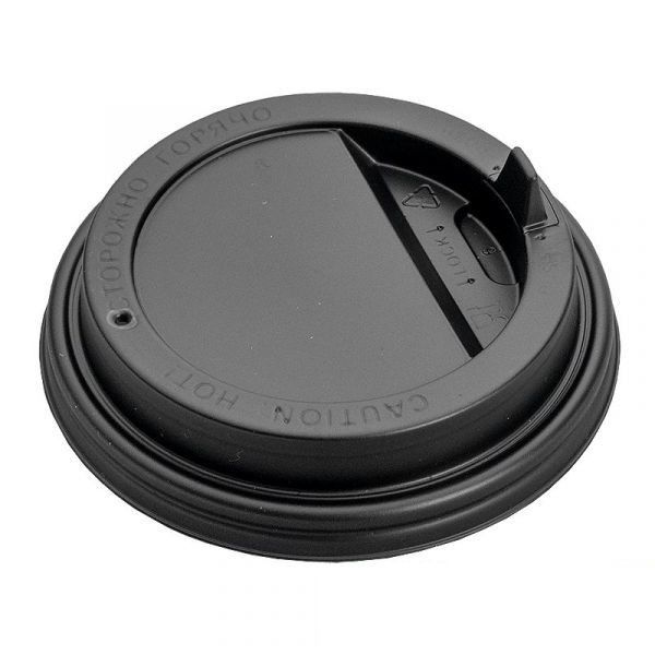 Крышка для стаканов d-90мм. черная с клапаном /100/