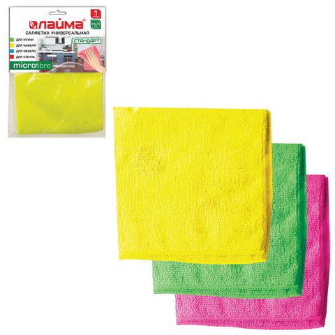Салфетки для уборки "Лайма" 1шт/уп 30х30см микрофибра /1/