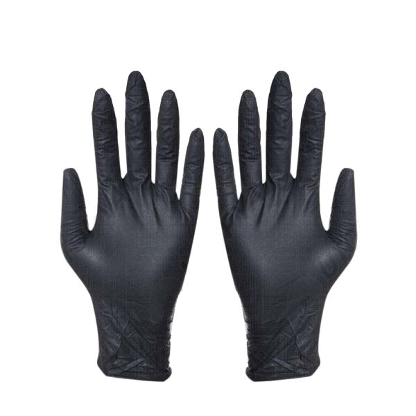 Перчатки нитриловые "Black disposable synthetic gloves" черные размер М 100шт.