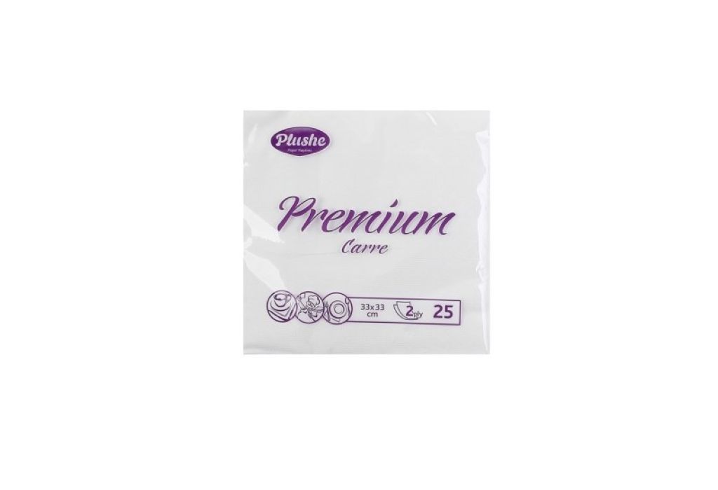 Салфетки 33х33 2-сл."Plushe" белые 25л/30/