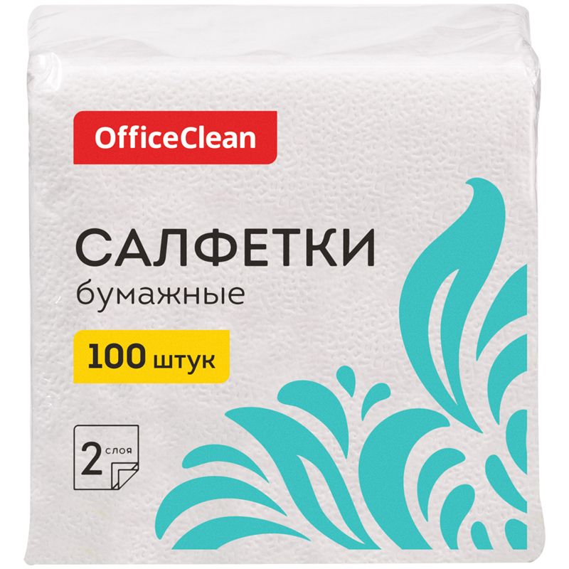 Салфетки бумажные 100л. 2 слойн. "OfficeClean" белые /60/