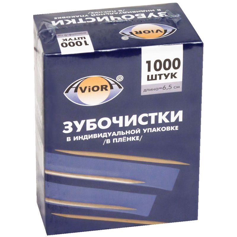 Зубочистки в индивид. упаковке (1000шт) "AVIORA" ПЭ в карт. кор./30/