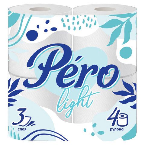 Бумага туалетная "Pero Light" 3сл. 4рул. белая /12/