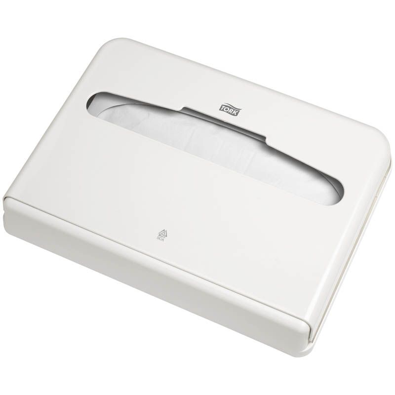 Диспенсер для бумажных покрытий на унитаз "TORK Elevation" пластиковый, белый /12/