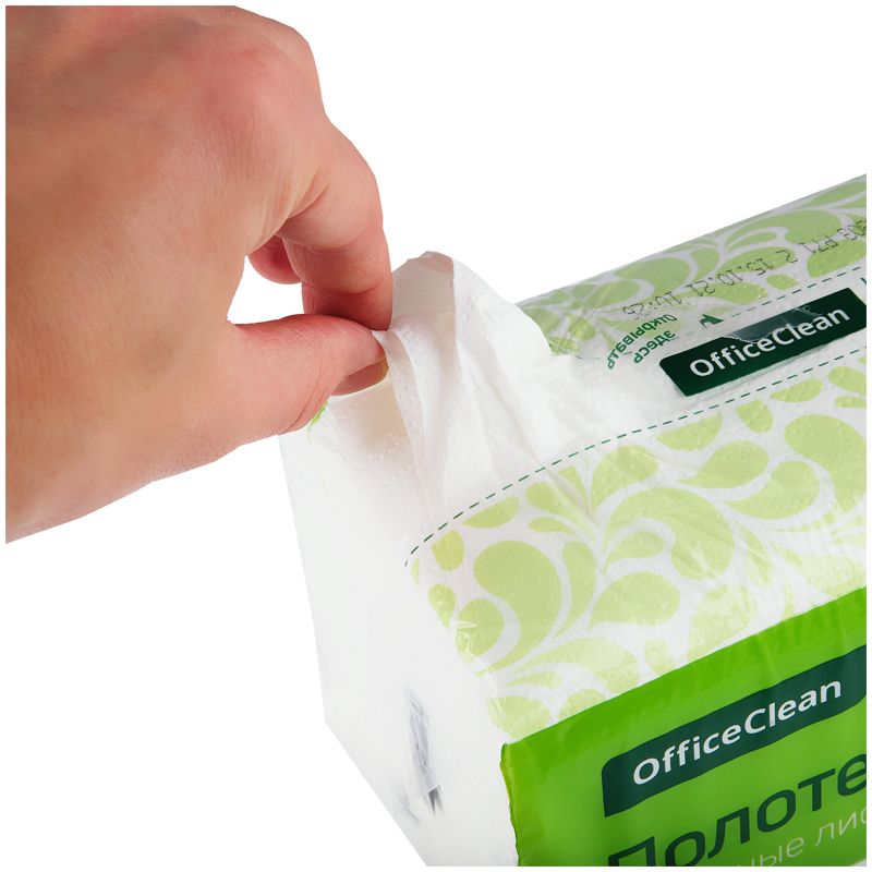 Полотенца бумажные лист. OfficeClean Professional(V-сл), 2-слойные, 200л/пач., 21*21,6см, белые, sof