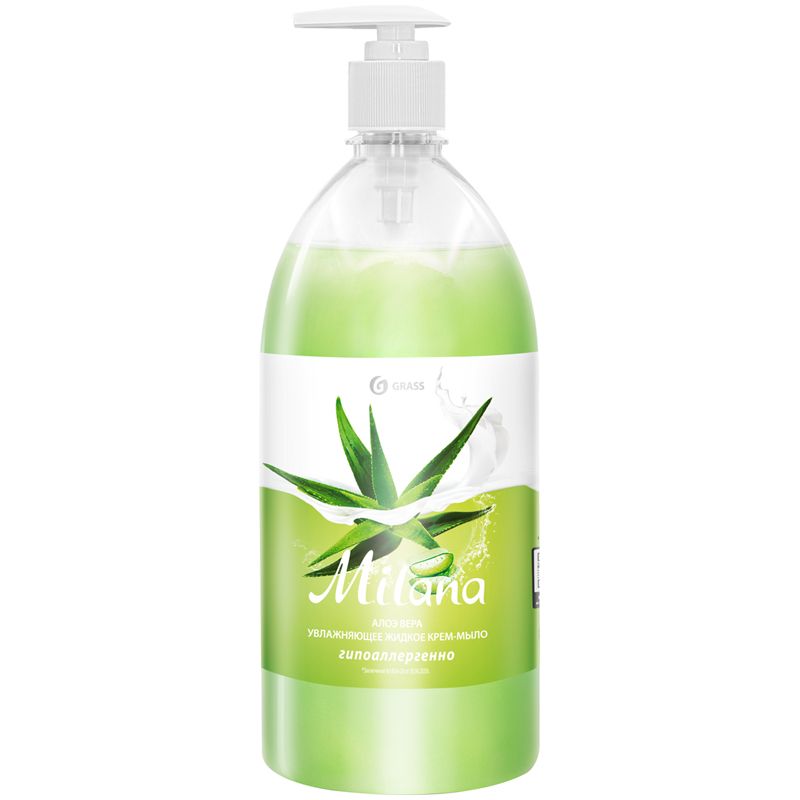 Мыло-крем жидкое 1000мл GRASS "Алоэ вера" /6/
