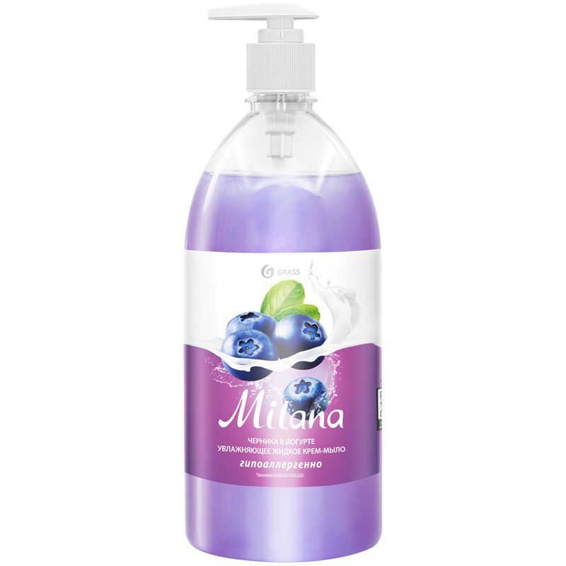 Мыло жидкое  1000мл GRASS "Черника в йогурте" /6/