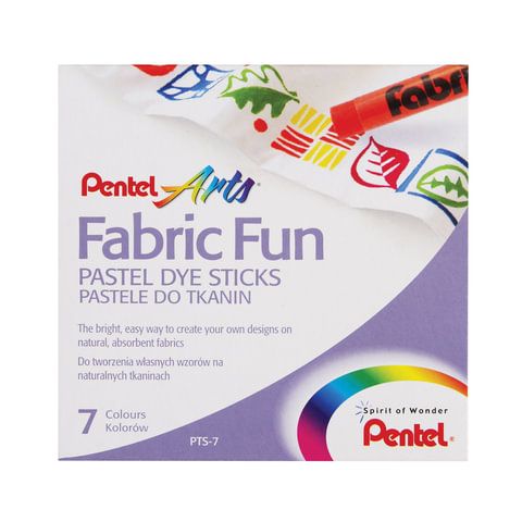 Пастель  7цв. Pentel  "FabricFun Pastels" для ткани /12/