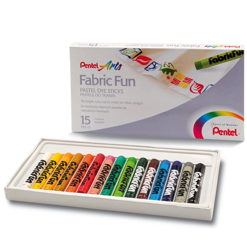 Пастель 15цв. Pentel  "FabricFun Pastels" для ткани /12/