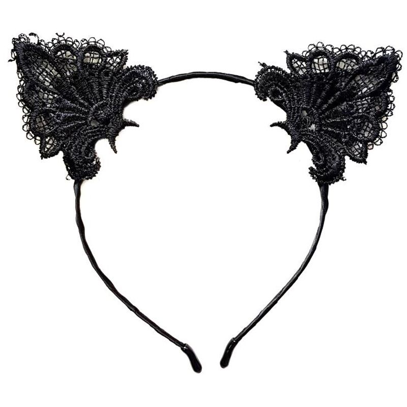 Маскарадное украшение на голову Ушки  из ПВХ с декором из нетканого материала (полиэфирные волокна)