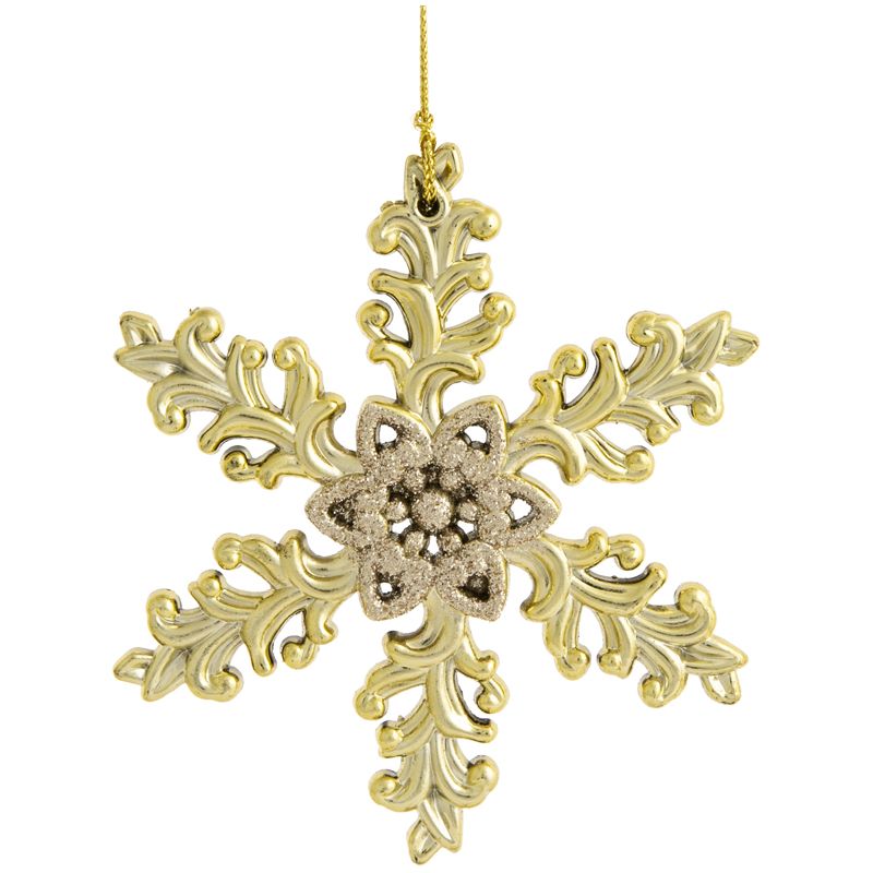 Украшение новогоднее подвесное  "Снежинка в золотом блеске"