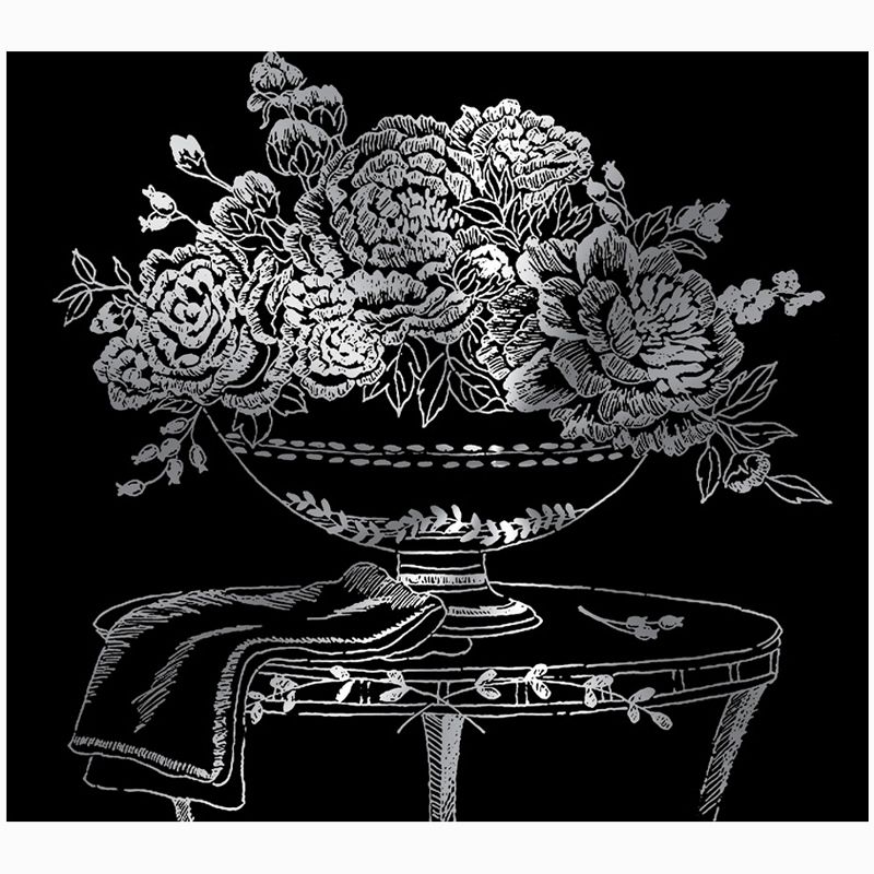 Гравюра Greenwich Line "Цветы" с серебряным эффектом /1/