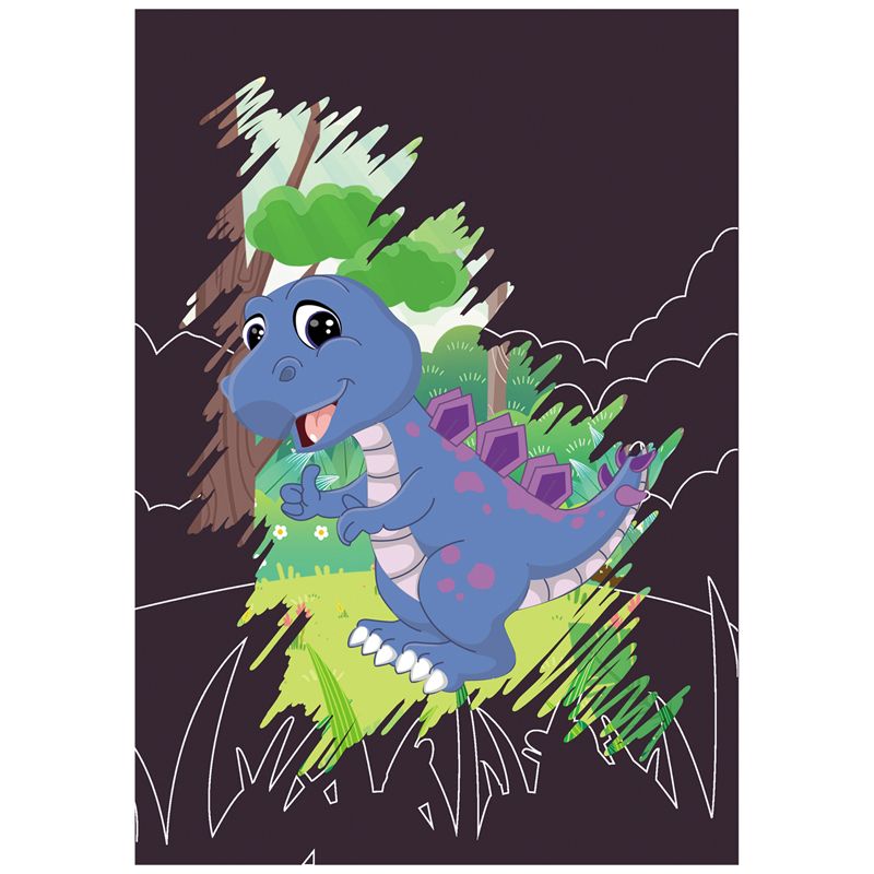 Гравюра "Для мальчиков Машина и динозавр"