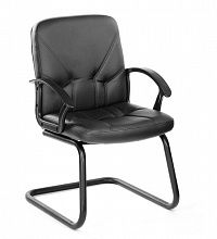 Стул для персонала и посетителей "ЧИП" кожзам черный /1/