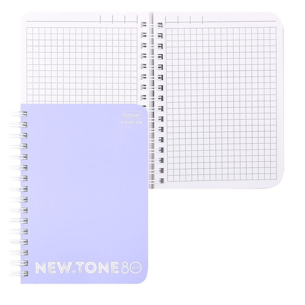 Записная книжка А6  80л. Hatber "NEWtone PASTEL Лаванда" на гребне, обложка картон /120/