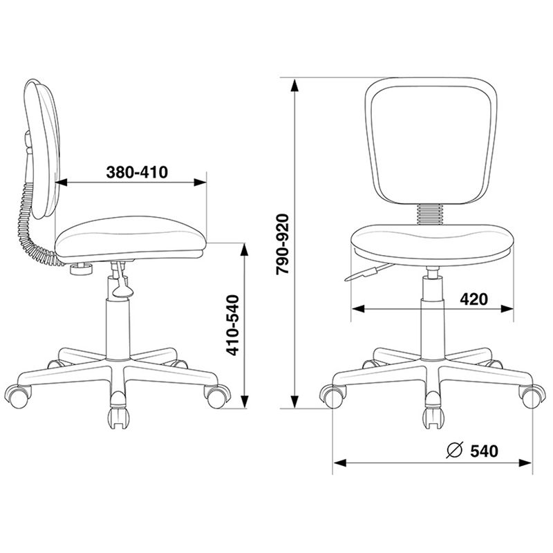 Кресло детское "Бюрократ" синий карандаши /1/