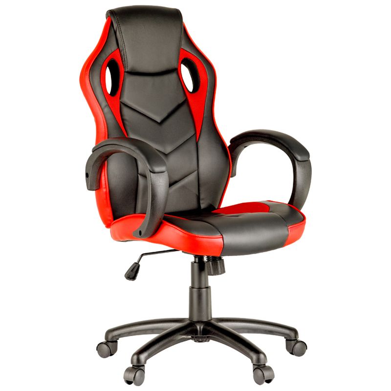 Кресло Helmi HL-S07 "Boost", экокожа/ткань черная/красная