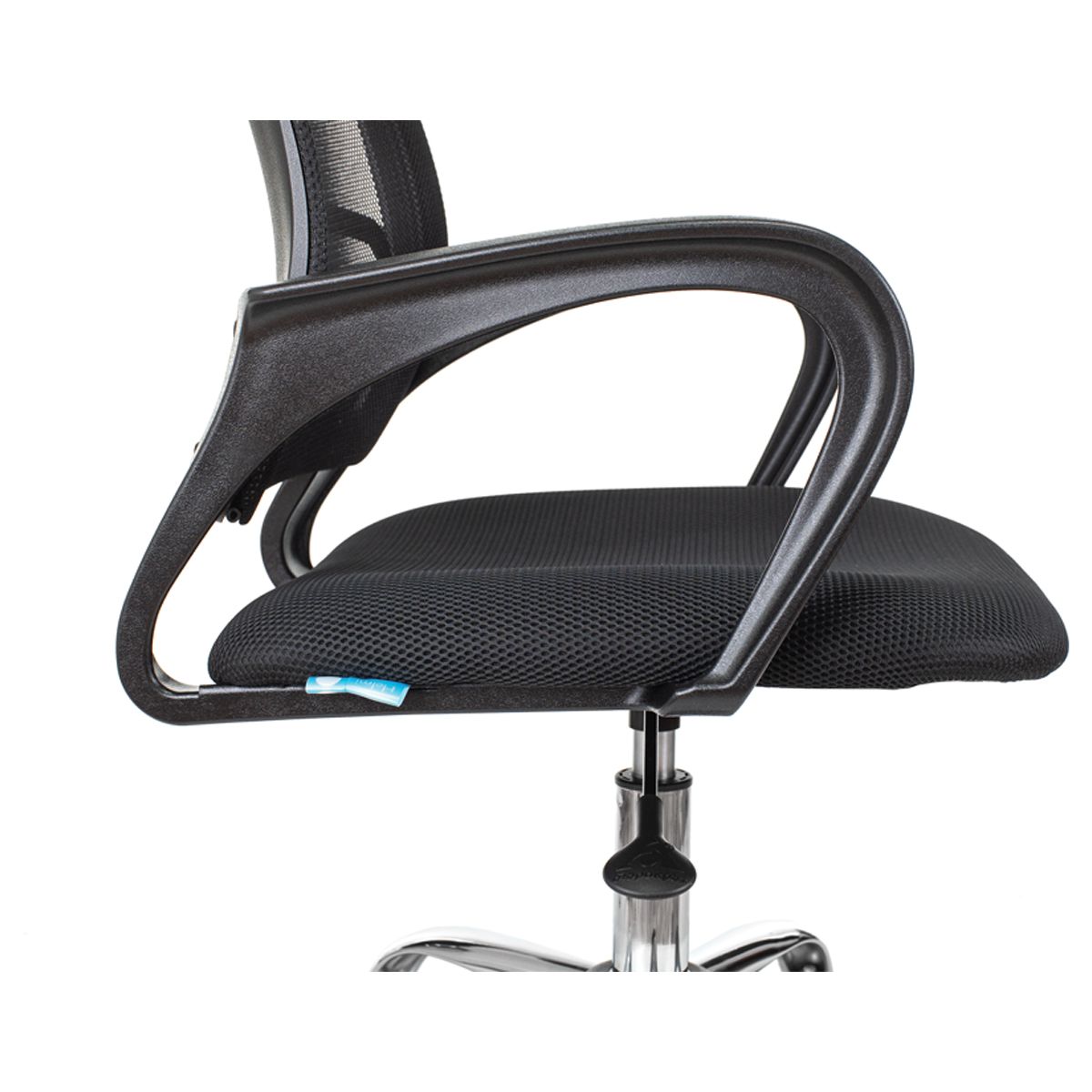 Кресло Helmi HL-M95 R (695) "Airy", СН, спинка сетка черная/сиденье ткань TW черная, пиастра
