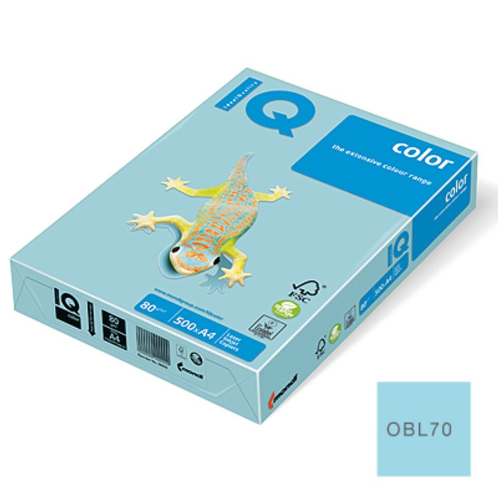 Бумага для оргтехники "IQ Color" А4 160г/кв.м Pale Голубой лед 250л. /5/