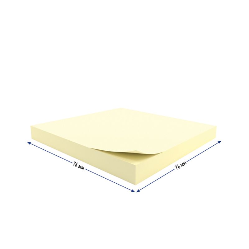 Блок самоклеящийся  76х76мм Berlingo "Стандарт" 100л. желтый /12/