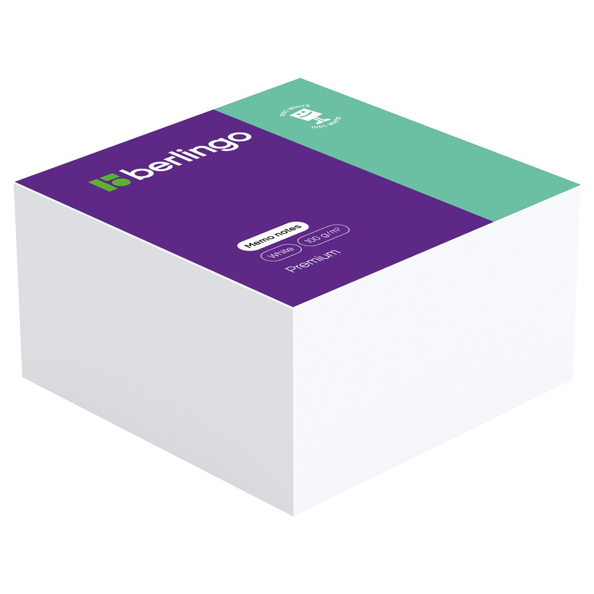 Блок для записей  90х90х45мм белый "Premium" /24/