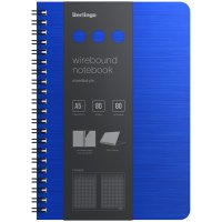Тетрадь  80л. А5+ на кольцах Berlingo "Steel&Style" пластик, синяя /1/