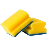 Губка для мытья посуды  2шт. "OfficeClean" поролон с абразивным слоем /1/
