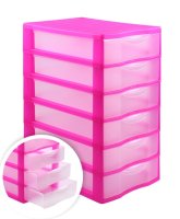 Блок выдвижных лотков 6 отд. "СТАММ" розовый, сборный /1/