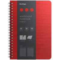 Тетрадь  80л. А5+ на кольцах Berlingo "Steel&Style" пластик, красная /1/