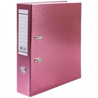 Папка-регистратор 70мм "Hatber" розовая бумвинил /20/